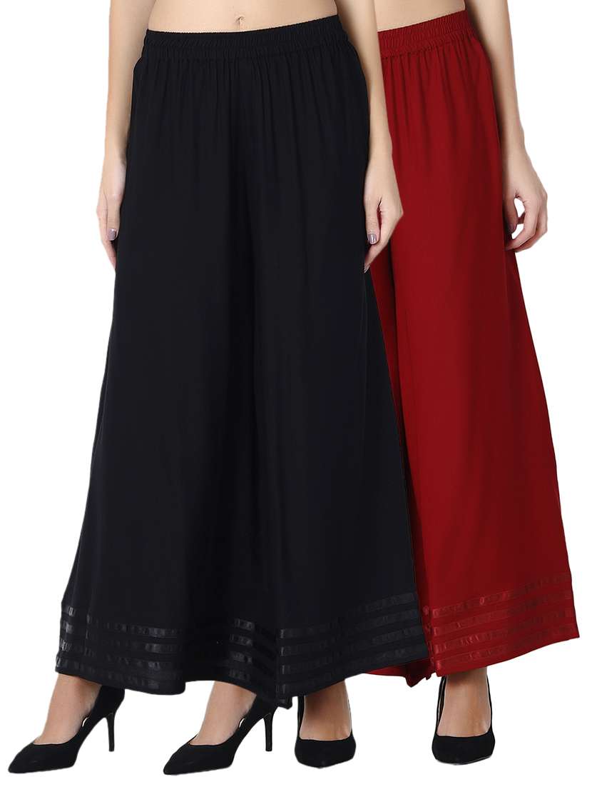 set of 2 flared palazzos