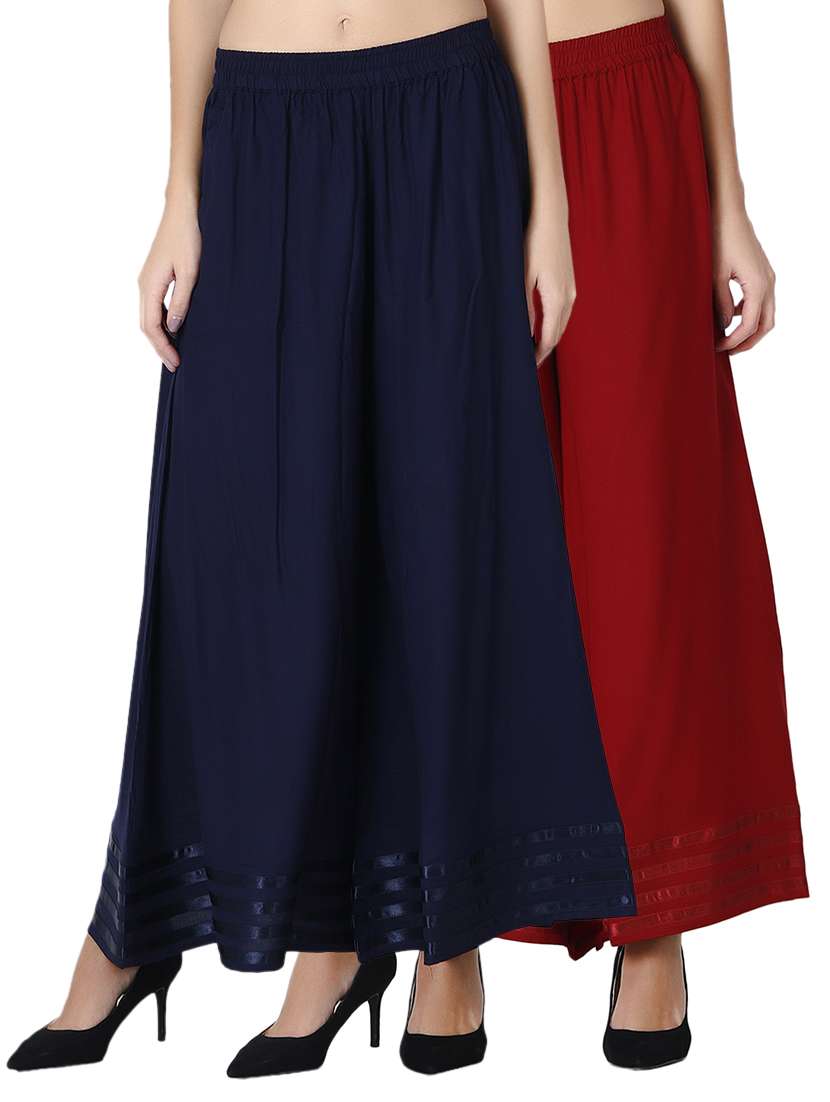 set of 2 flared palazzos