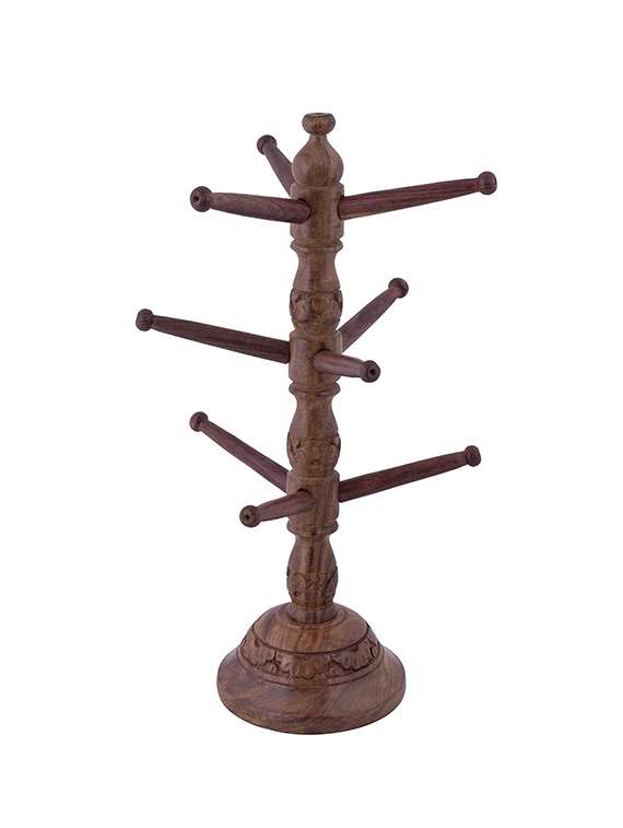 desi karigar wooden carved handicrafted bangles cup mug stand home decor & gift - 15901457 -  Standard Image - 1