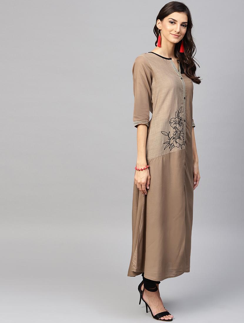 color block a-line kurta - 15901530 -  Standard Image - 1
