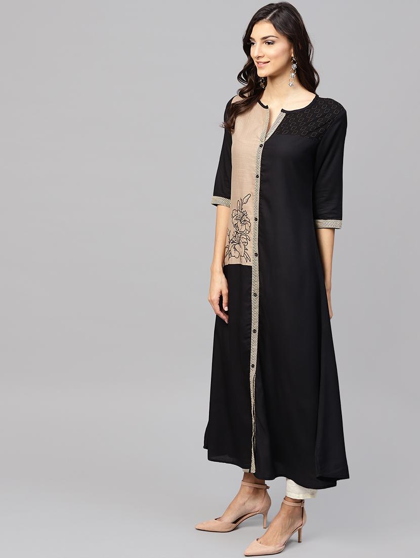 color block a-line kurta - 15901531 - Standard Image - 1