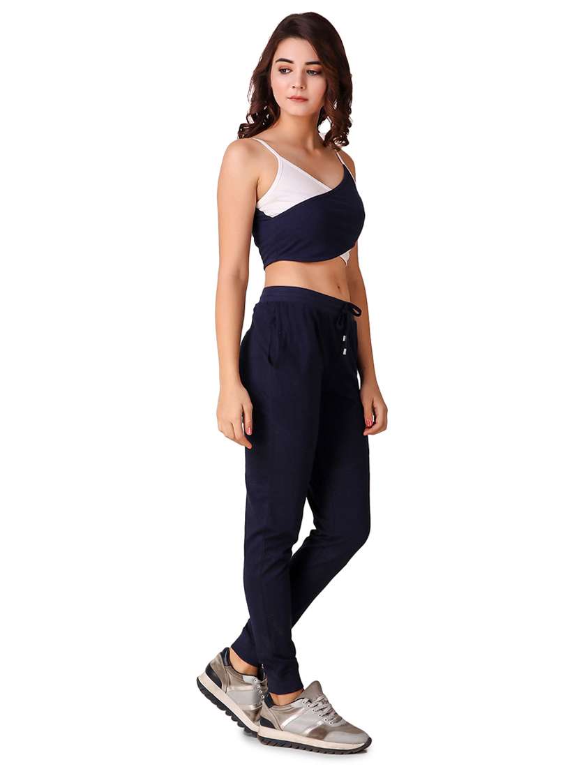 crossover crop top & jogger set - 15901583 -  Standard Image - 1