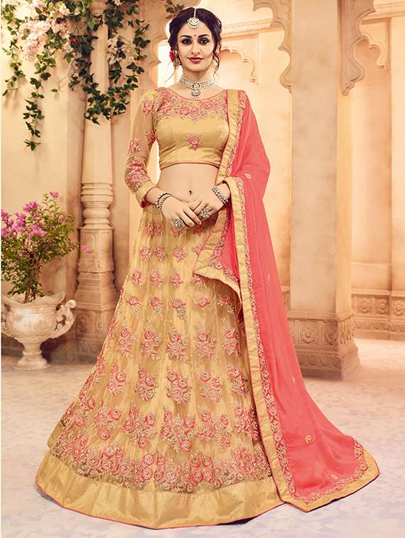 embroidered flared lehenga