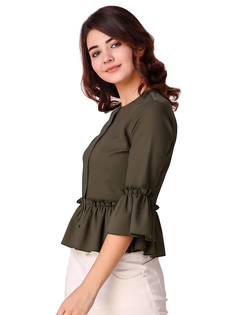 frill detail button up top - 15903250 - Standard Image - 1