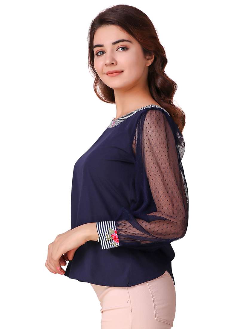 bow detail tie back top - 15903265 -  Standard Image - 1