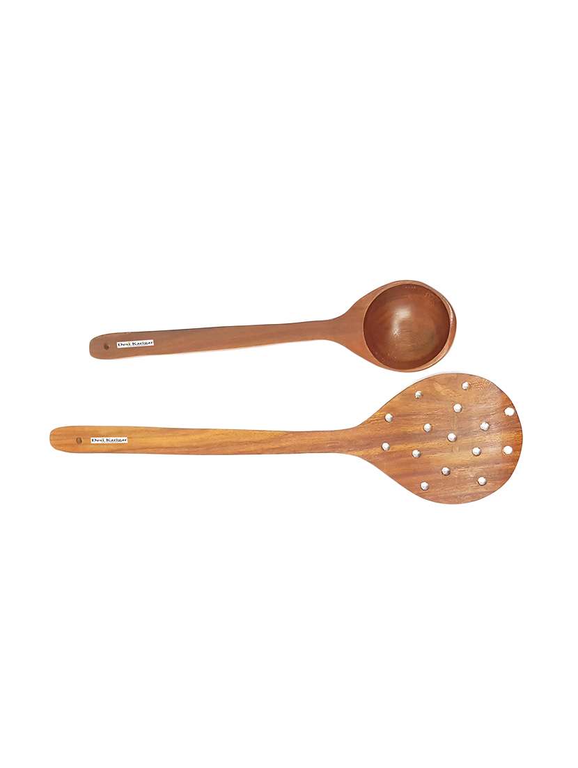 desi karigar wooden cutlery set of 2