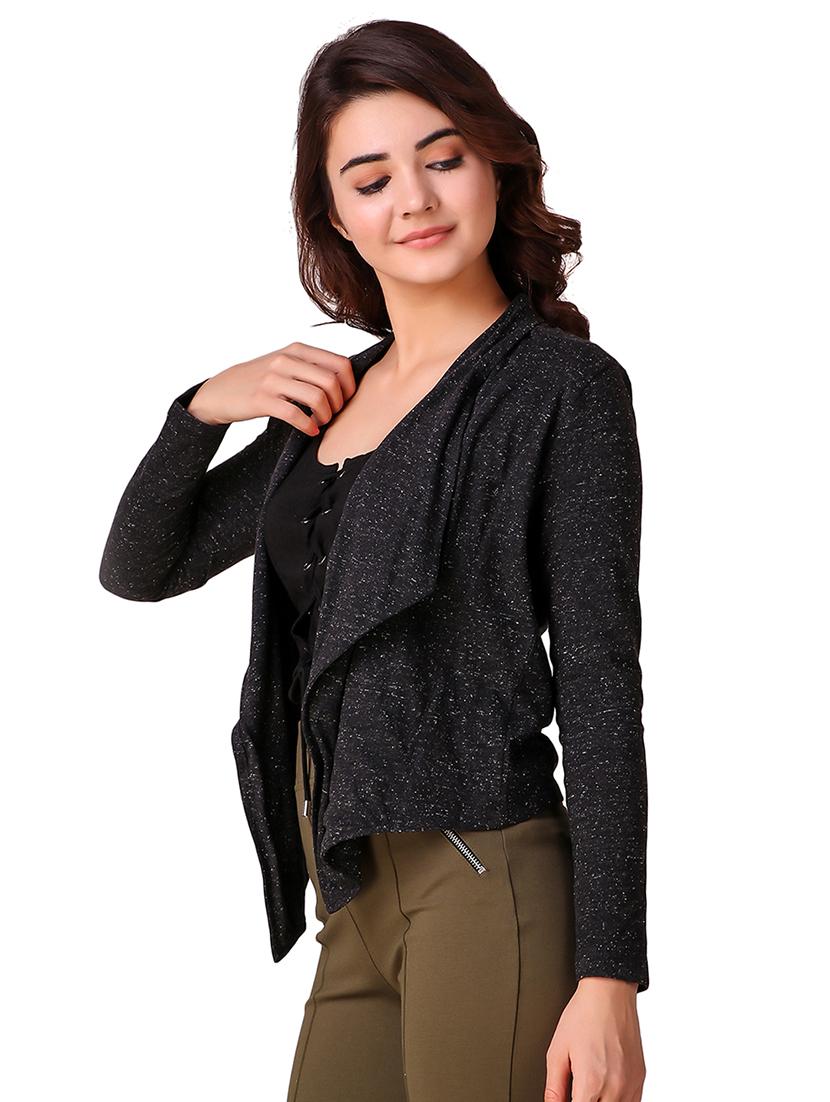 coal black melange shrug - 15903893 -  Standard Image - 1