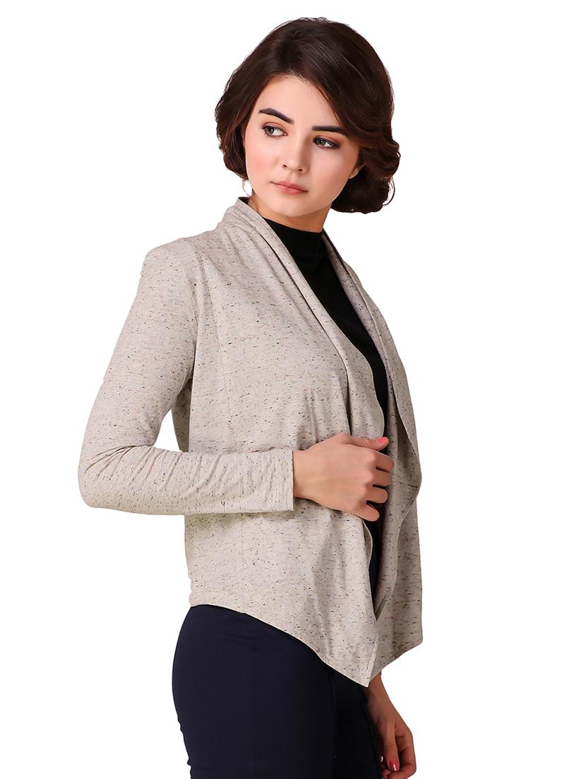 stone grey melange shrug - 15903895 - Standard Image - 1