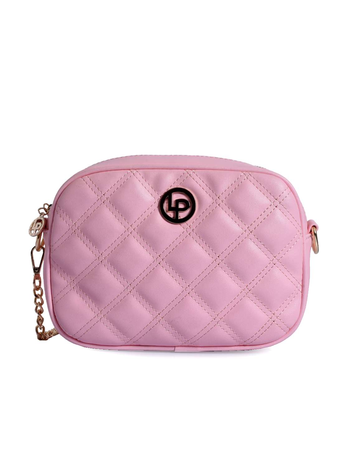pink leatherette (pu) sling bag