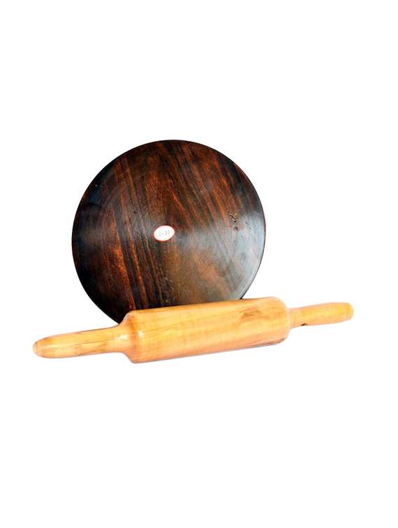 desi karigar brown wooden chakla belan