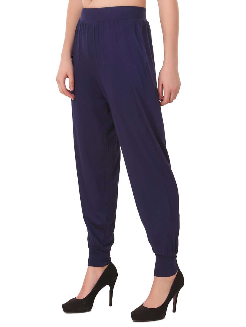 navy blue solid harem pants - 15906889 -  Standard Image - 1
