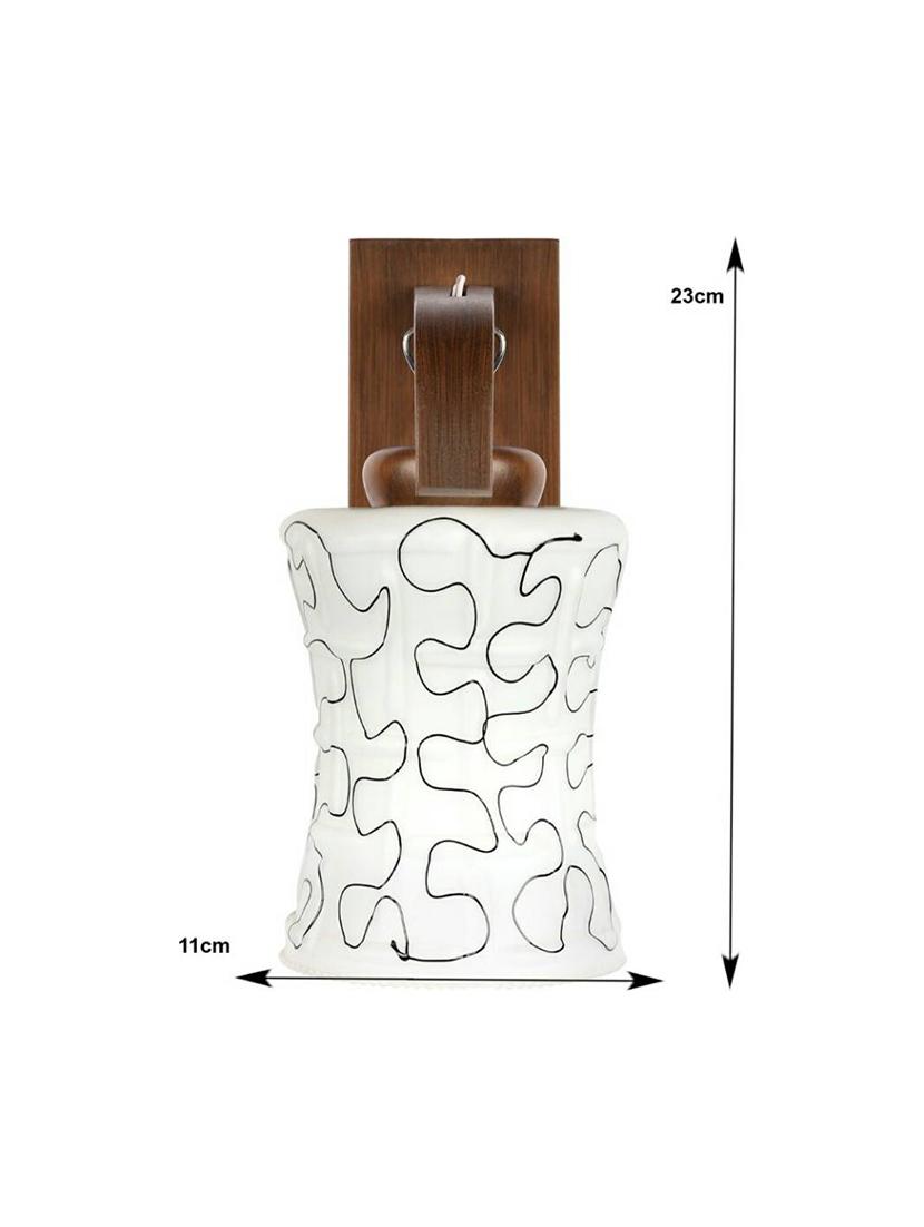 lakshya colorful decortive scone glass wall lamp light with stylish wooden fitting dx12 - 15910375 - Standard Image - 1