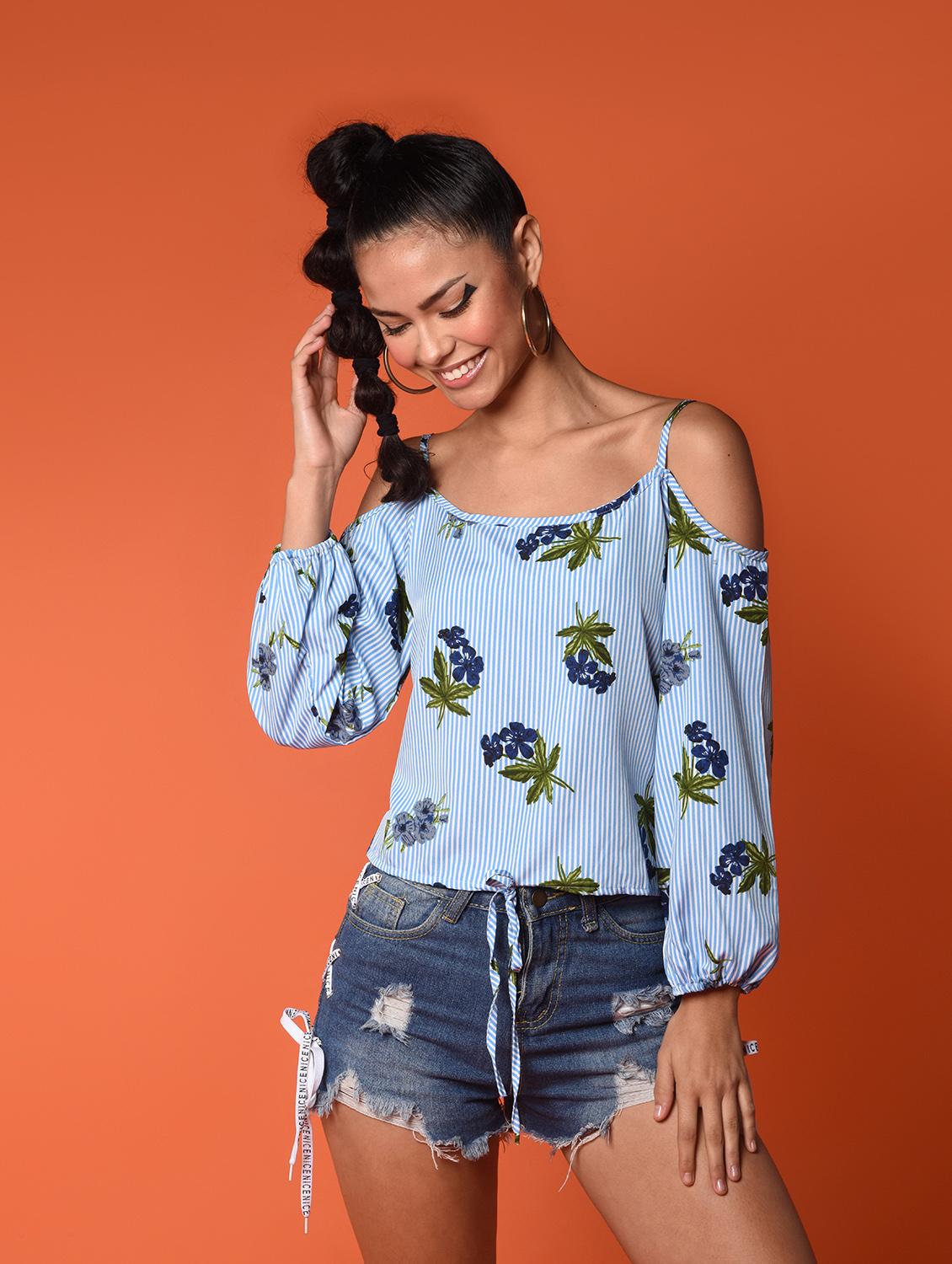 women's blouson square neck top - 15912286 -  Standard Image - 1