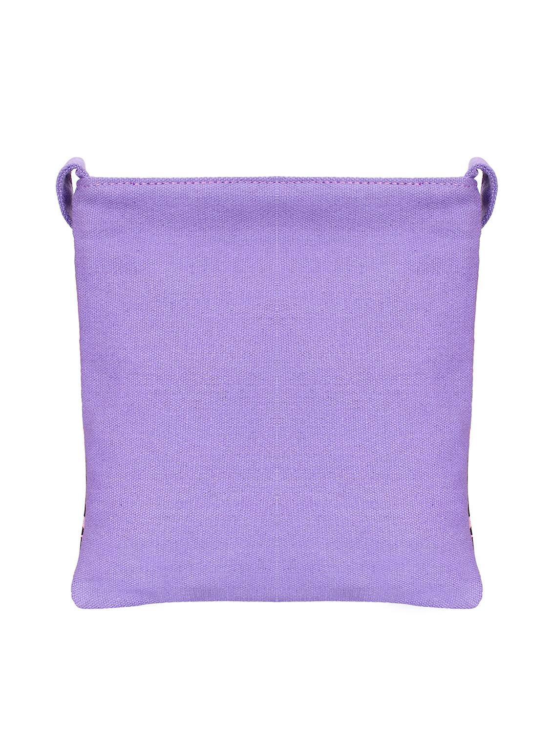 purple canvas printed sling bag - 15912366 - Standard Image - 1