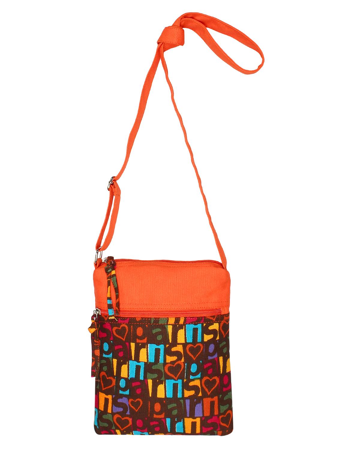 orange canvas printed sling bag - 15912373 - Standard Image - 4
