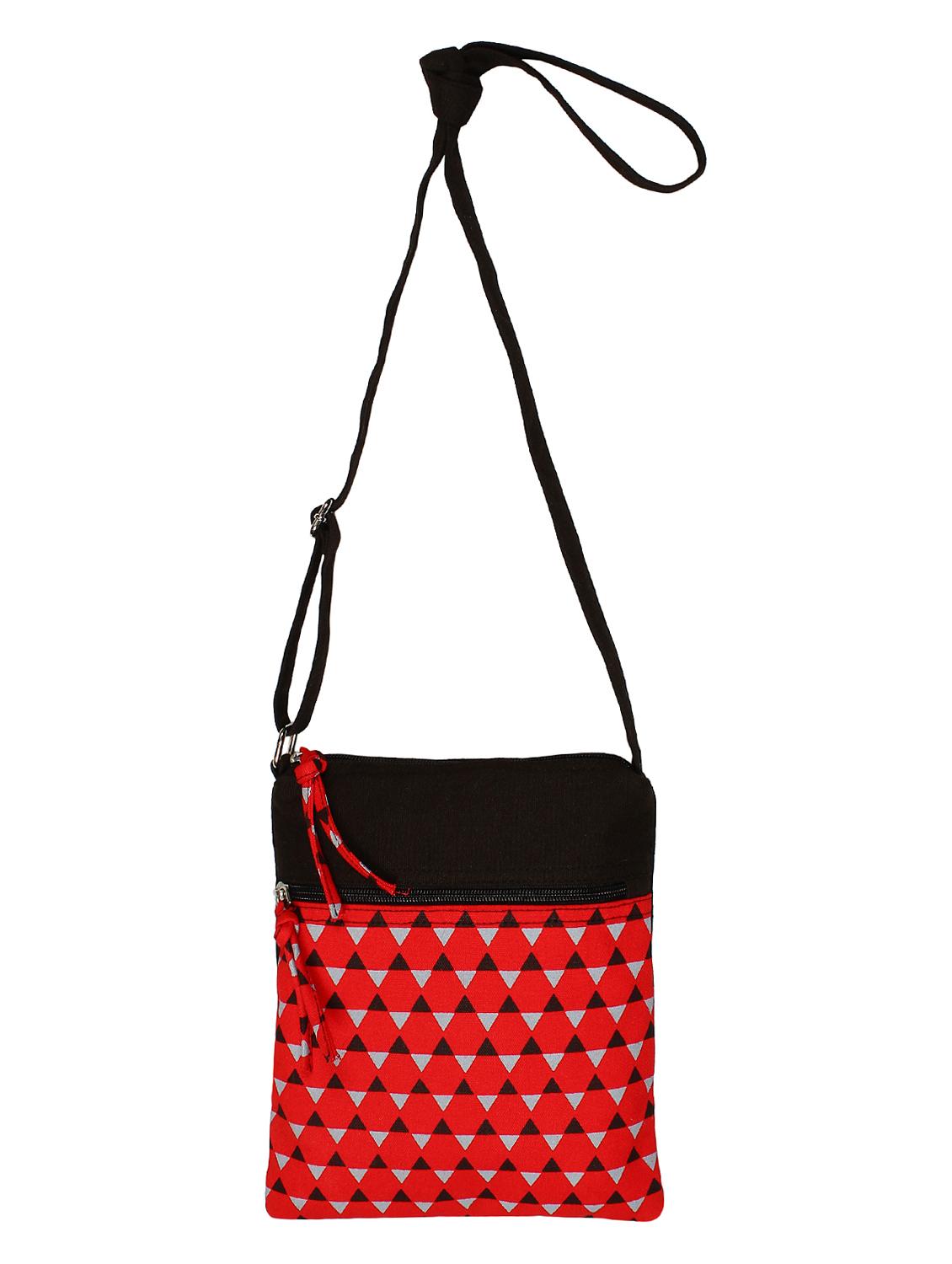red canvas printed sling bag - 15912378 - Standard Image - 4