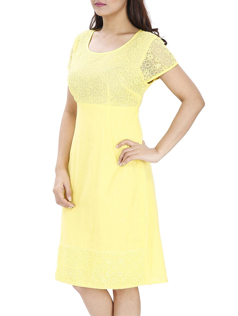 embroidered mesh a-line dress - 15912996 -  Standard Image - 1