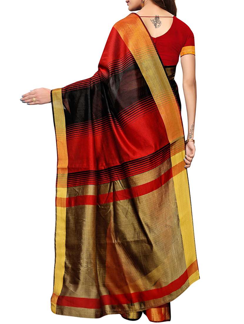 striped printed saree with blouse - 15913296 - Standard Image - 1