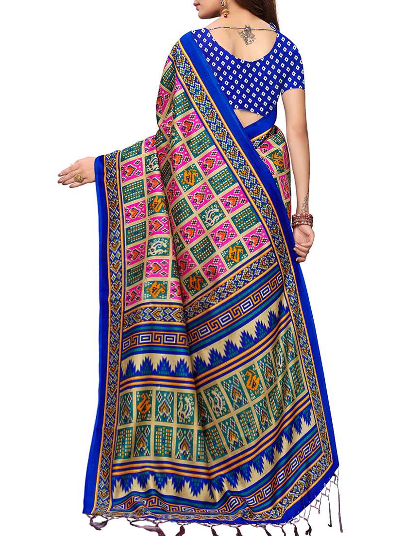 ethnic motif printed patola saree with blouse - 15913301 -  Standard Image - 1