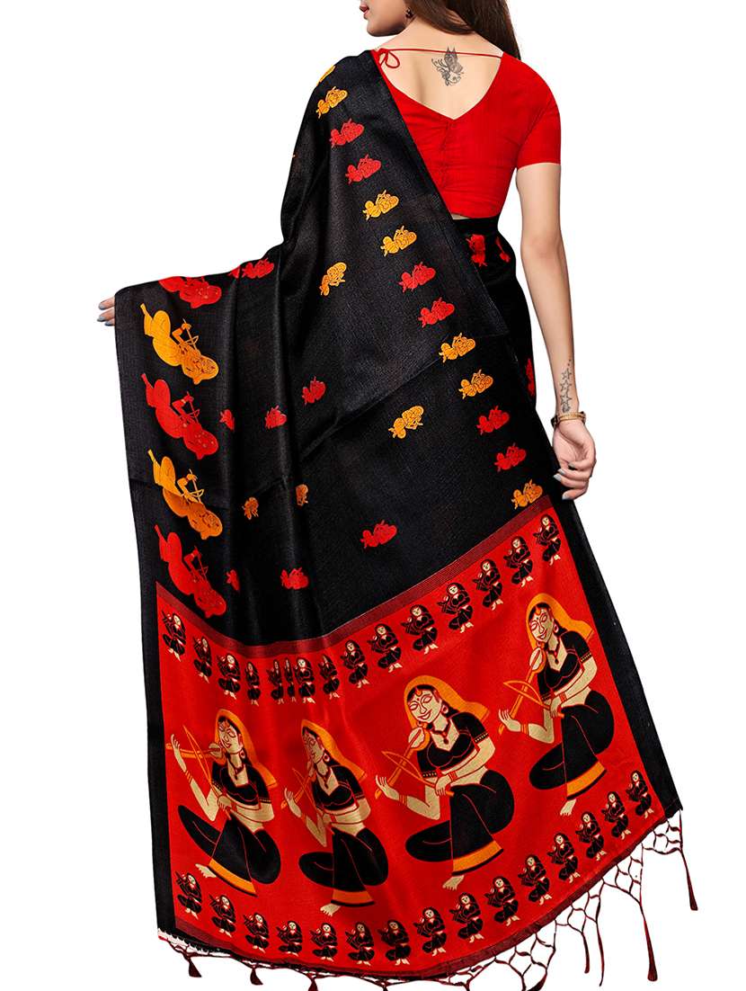 conversational printed saree with blouse - 15913319 -  Standard Image - 1