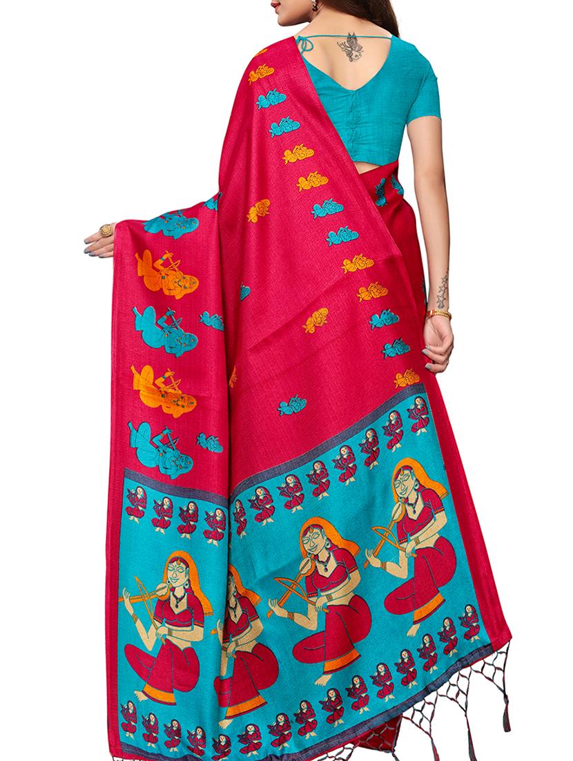 conversational printed saree with blouse - 15913322 - Standard Image - 1