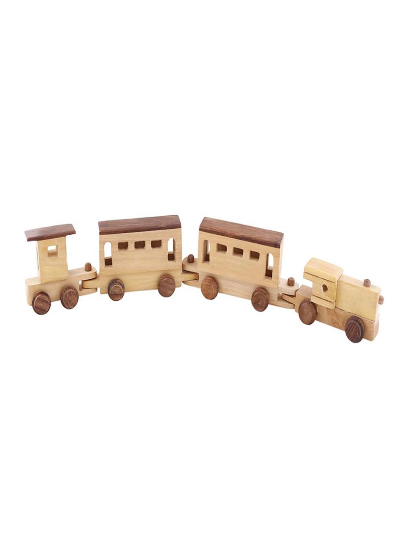 desi karigar brown wooden engine & train toy - 15915530 - Standard Image - 1