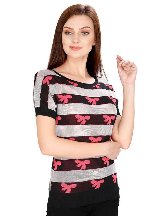 women's straight round neck top - 15916380 -  Standard Image - 1