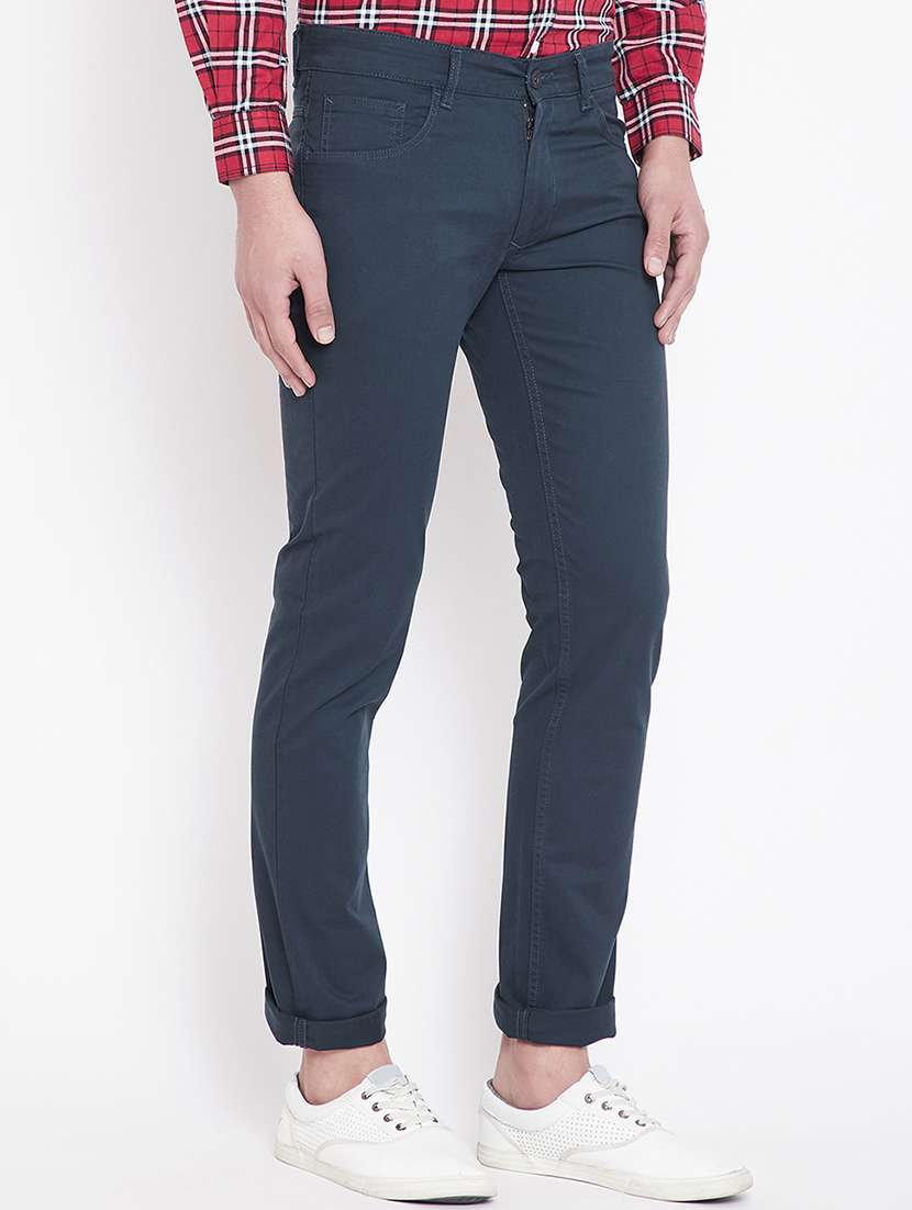 blue cotton blend plain jeans - 15916812 -  Standard Image - 1