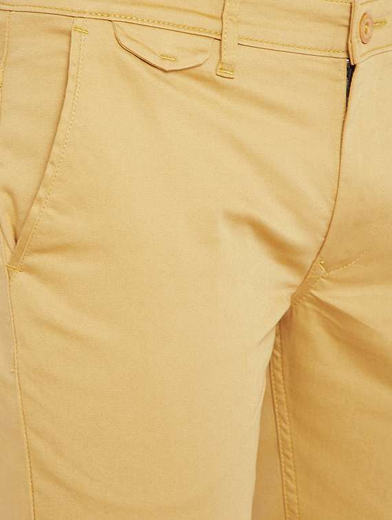 yellow cotton blend chinos - 15916816 -  Standard Image - 4