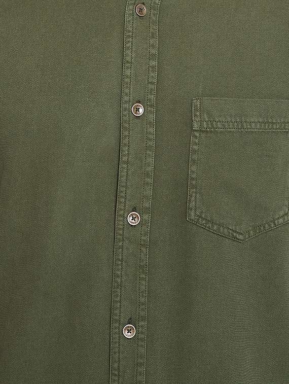 green solid casual shirt - 15916827 - Standard Image - 4
