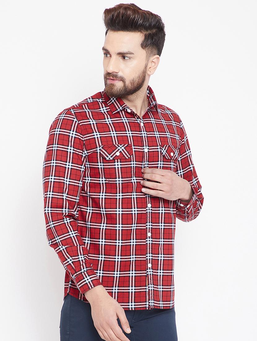 red checkered casual shirt - 15916836 - Standard Image - 1