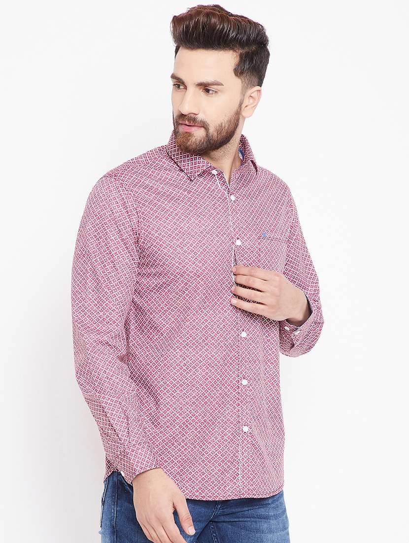 red printed casual shirt - 15916846 -  Standard Image - 1
