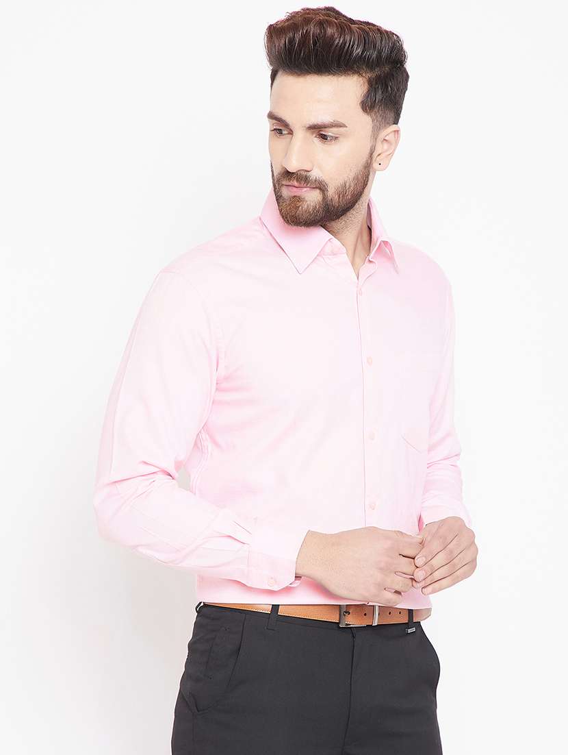 pink solid formal shirt - 15916853 - Standard Image - 1