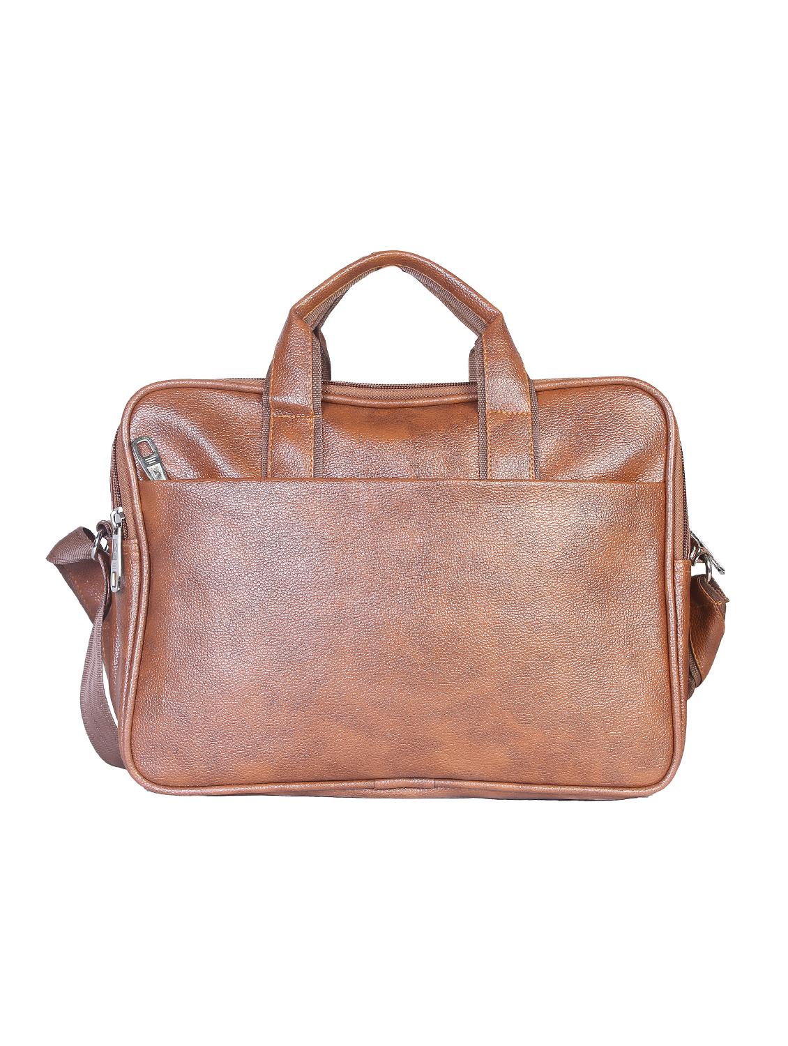 tan leatherette laptopbag - 15918430 - Standard Image - 1