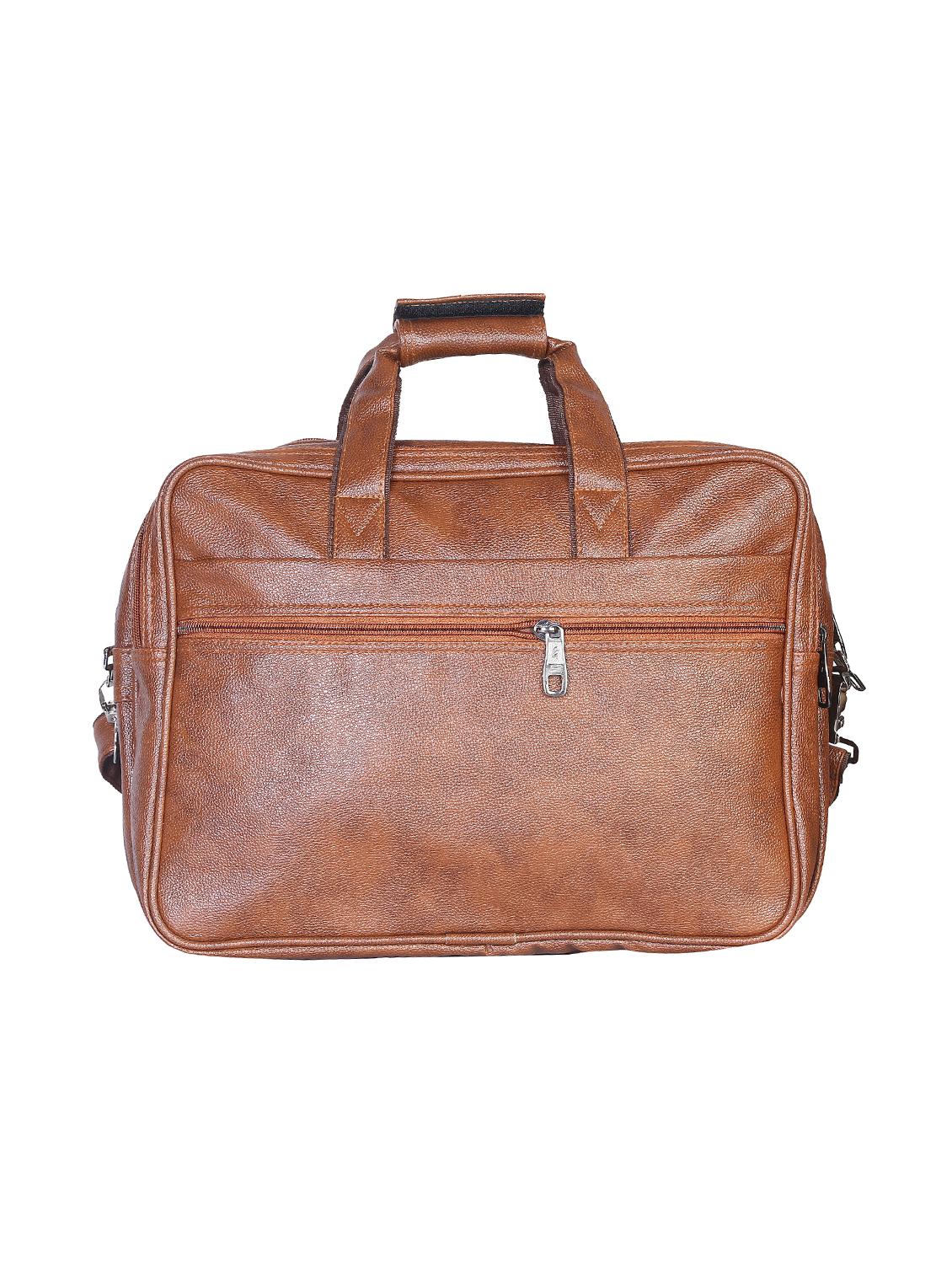 tan leatherette laptopbag - 15918434 - Standard Image - 1