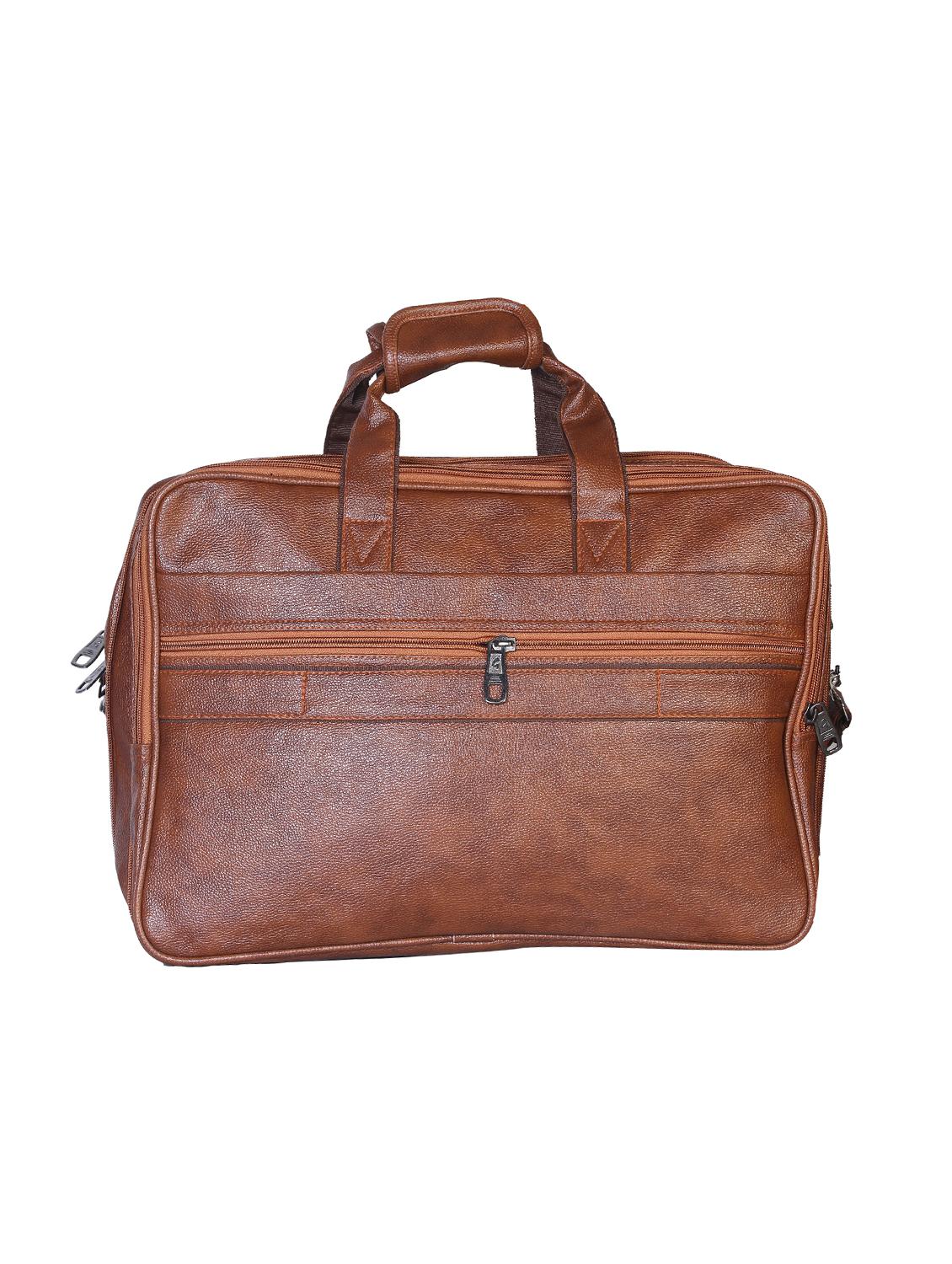 tan leatherette laptopbag - 15918437 - Standard Image - 1