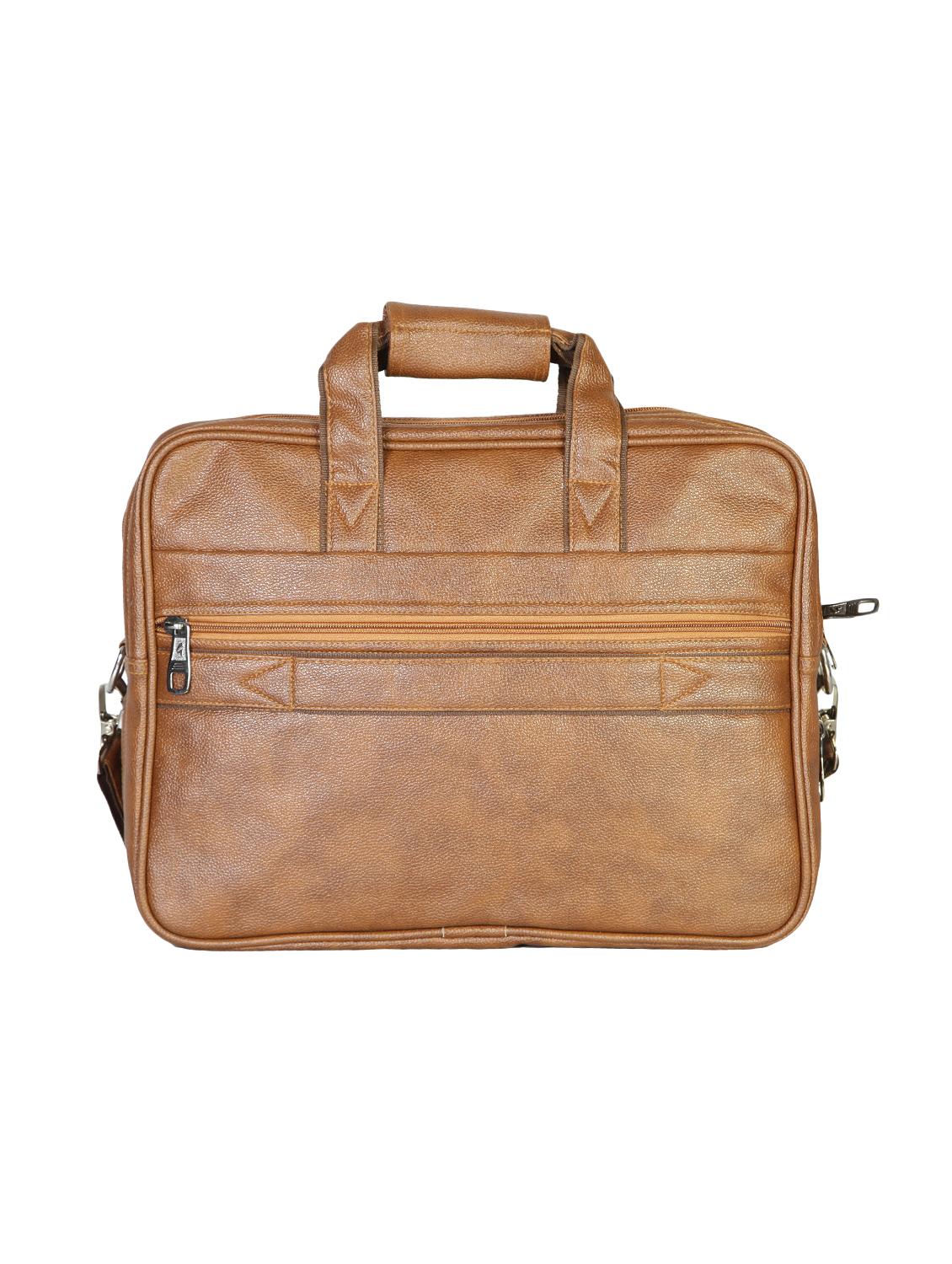 tan leatherette laptopbag - 15918455 - Standard Image - 1
