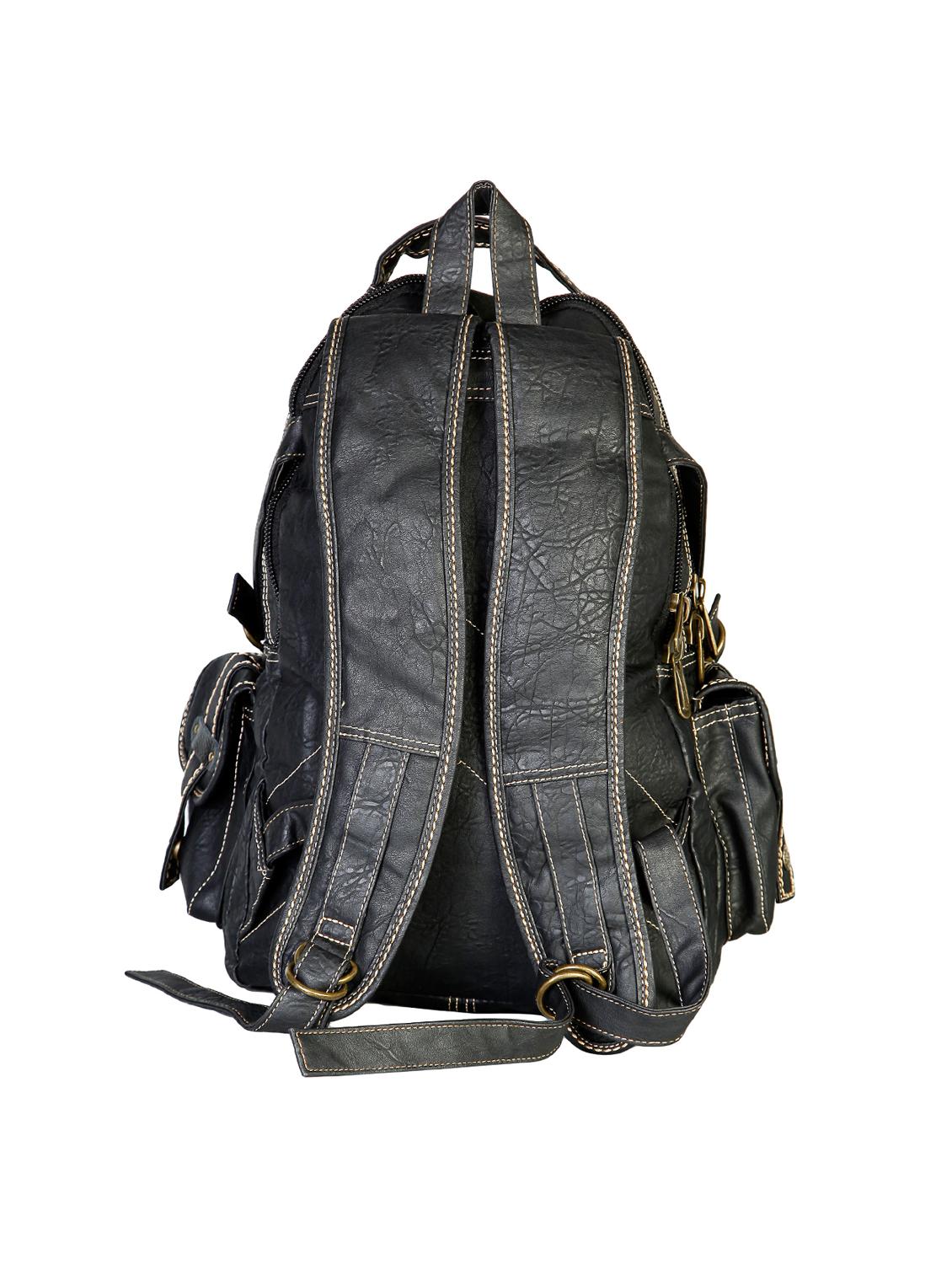 black leatherette backpack - 15918483 - Standard Image - 1