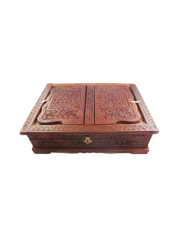 desi karigar book stand cum holder box brown wood handicrafts-wooden