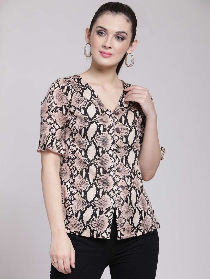women's straight v neck top