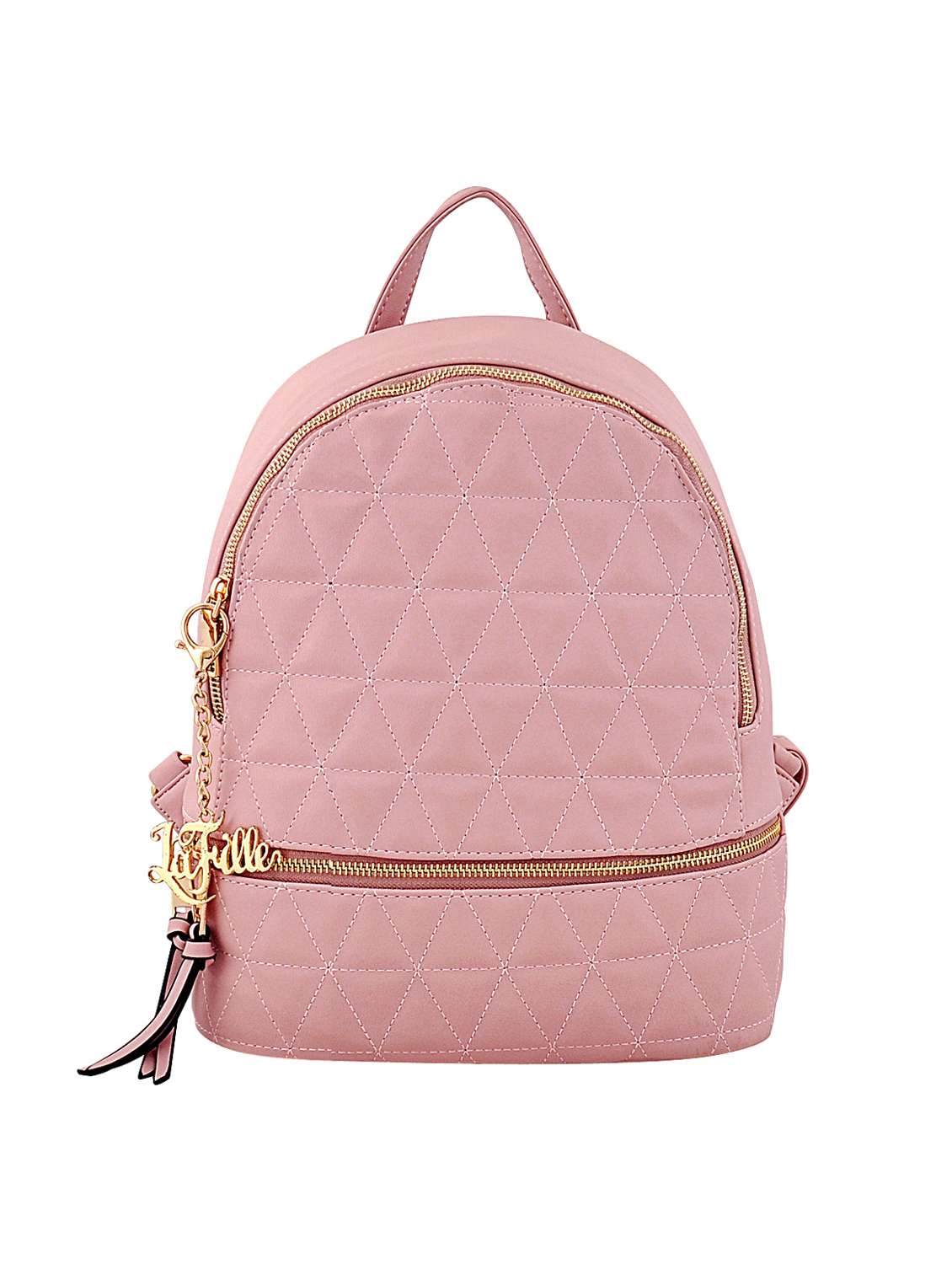 pink leatherette (pu) fashion backpack