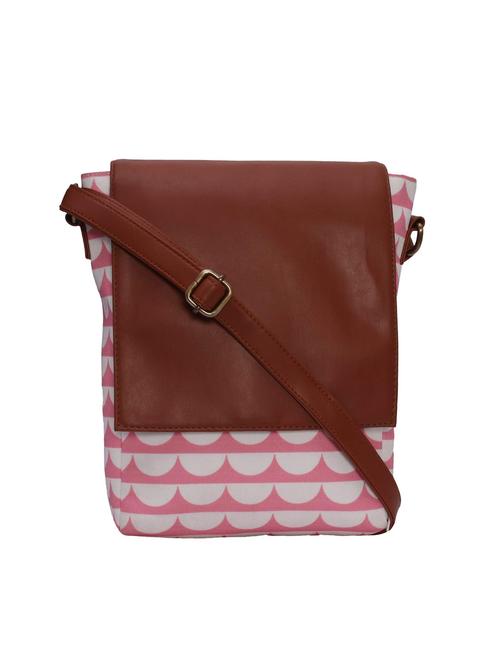 pink canvas printed sling bag - 15920763 -  Standard Image - 0