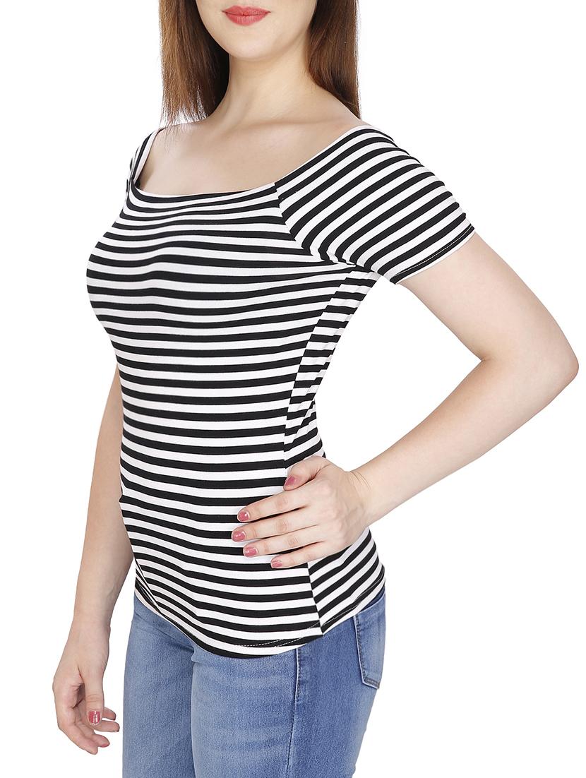 boat neck striped top - 15920924 - Standard Image - 1