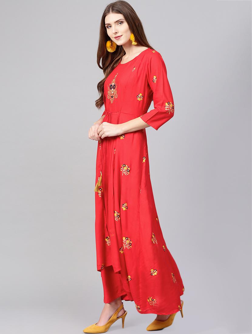 embroidered layered ethnic dress - 15921173 -  Standard Image - 1