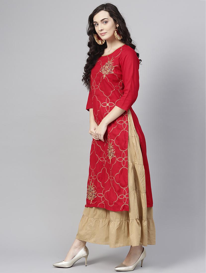 embroidered tiered layered dress - 15921177 -  Standard Image - 1