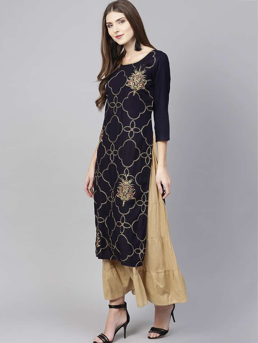 embroidered layered dress - 15921178 - Standard Image - 1