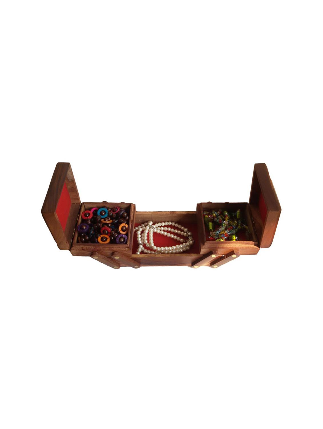 desi karigar hand carved multipurpose wooden box - 15921320 - Standard Image - 1