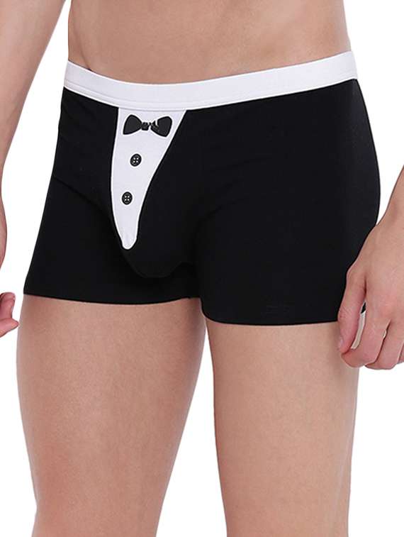 black cotton modal spandex trunks - 15921789 -  Standard Image - 1
