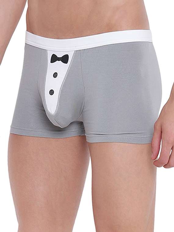 grey cotton modal spandex trunk - 15921790 -  Standard Image - 1