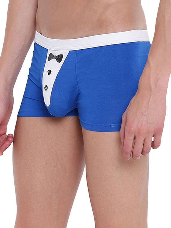 royal blue cotton modal spandex trunks - 15921791 -  Standard Image - 1